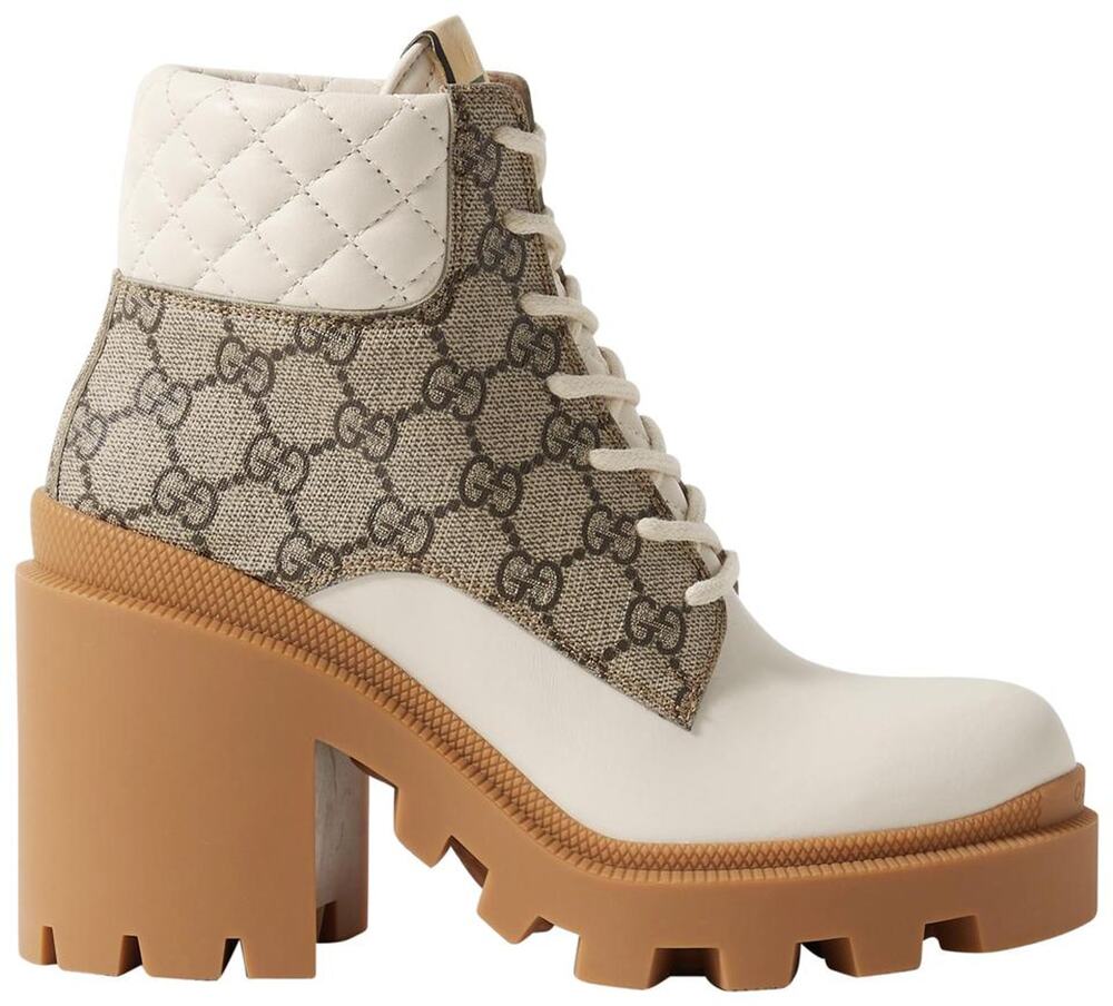 GUCCI Trip GG logo supreme lace up ankle boots